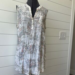 about a girl top size L Sleeveless Patterned Blouse natural tones